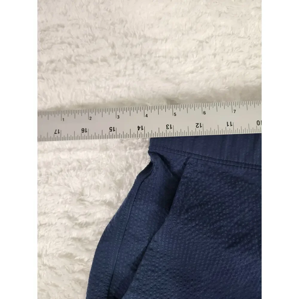 VRST Mens Small Navy Seersucker Resort Shorts 6 Inch Stretch NWT